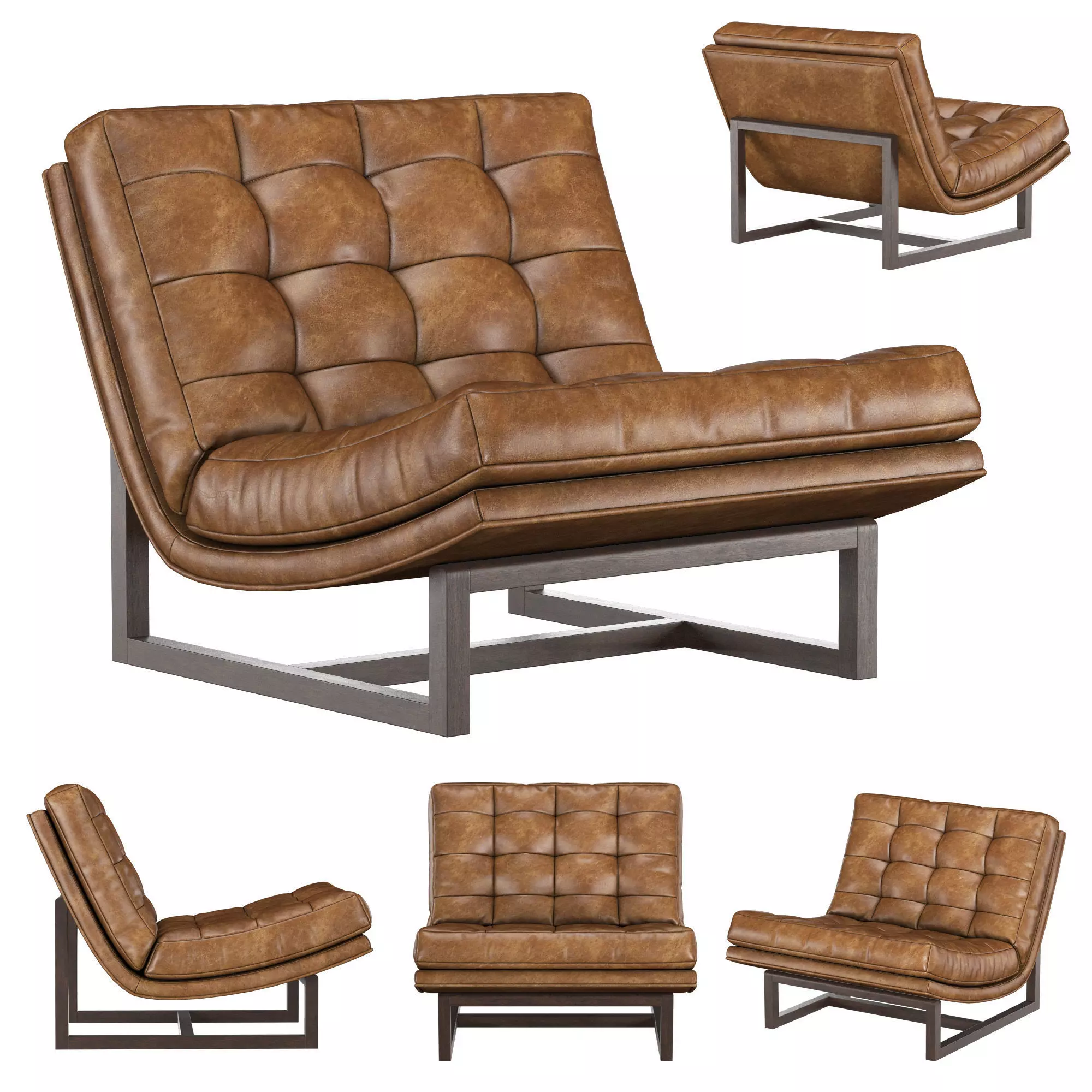 Braden Leather Chair 3D model_0