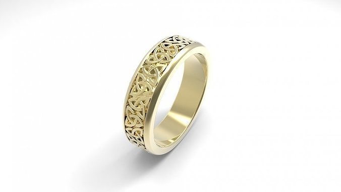 Men Ornament gold Ring 3dm stl obj 3D print model 3D print model