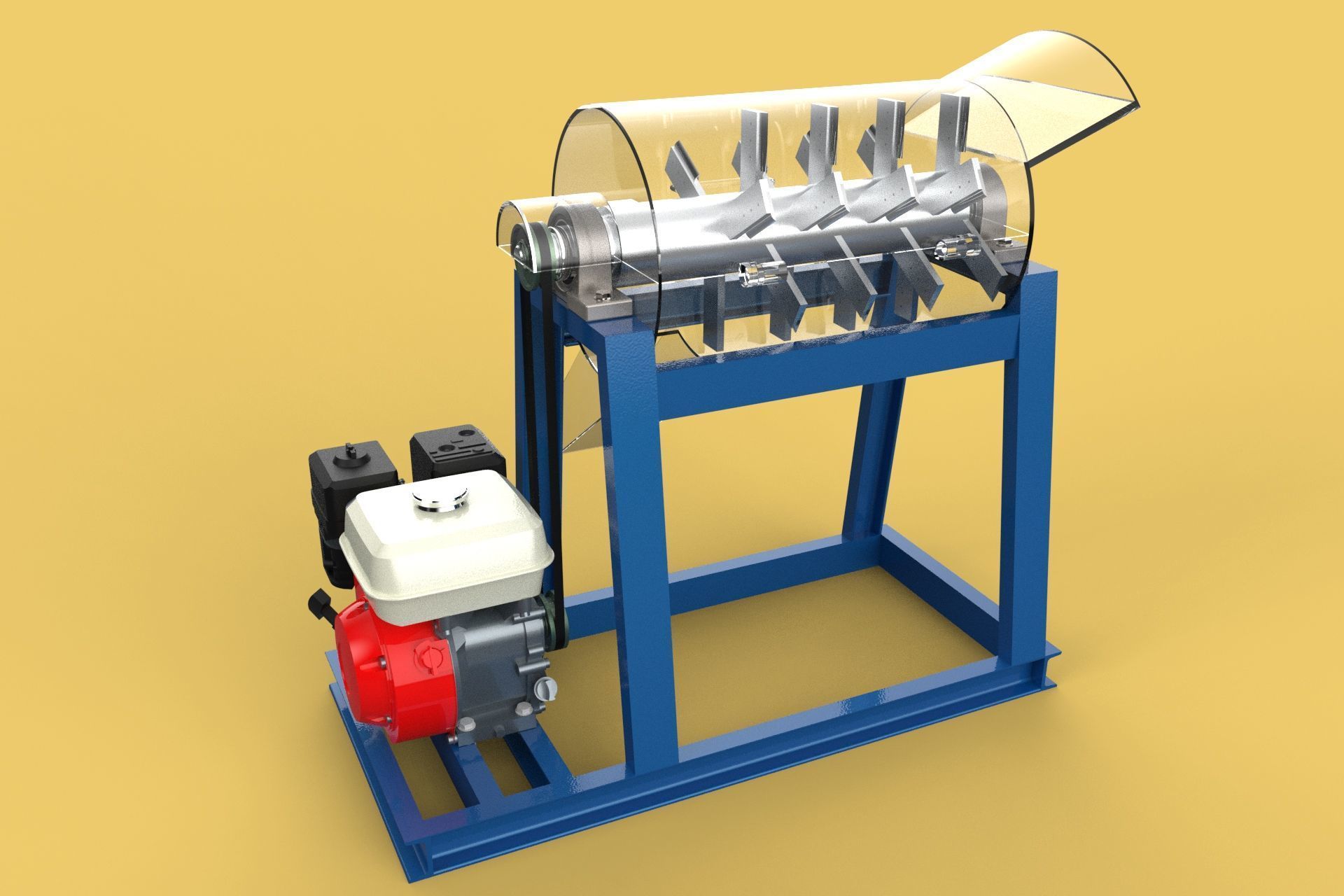 GARBAGE SHREDDER CRUSHER MACHINE WASTE RUBBISH CUTTING COMPOSTER 3D model_20