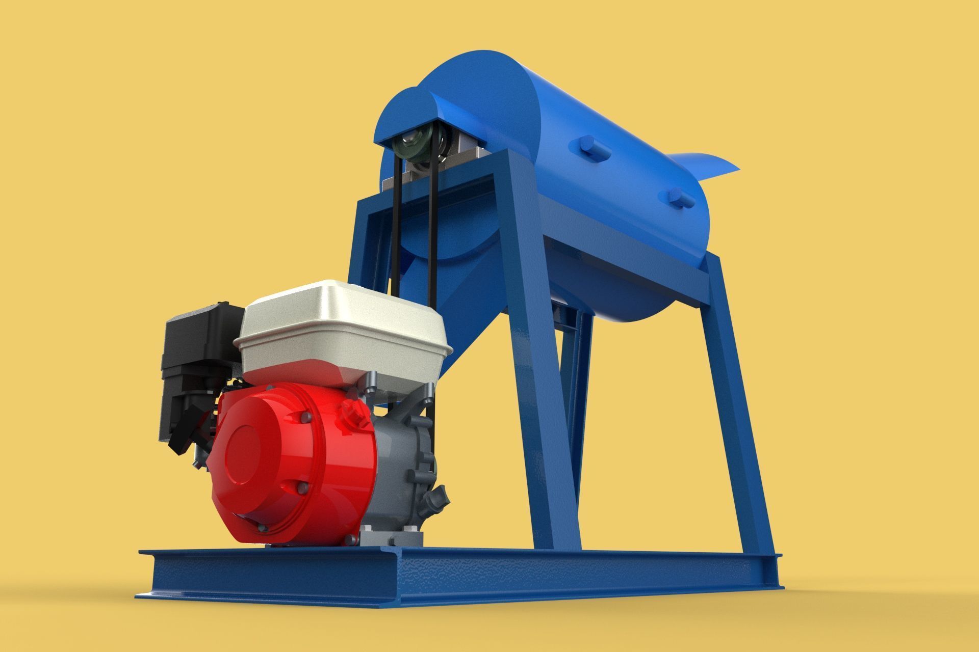 GARBAGE SHREDDER CRUSHER MACHINE WASTE RUBBISH CUTTING COMPOSTER 3D model_14