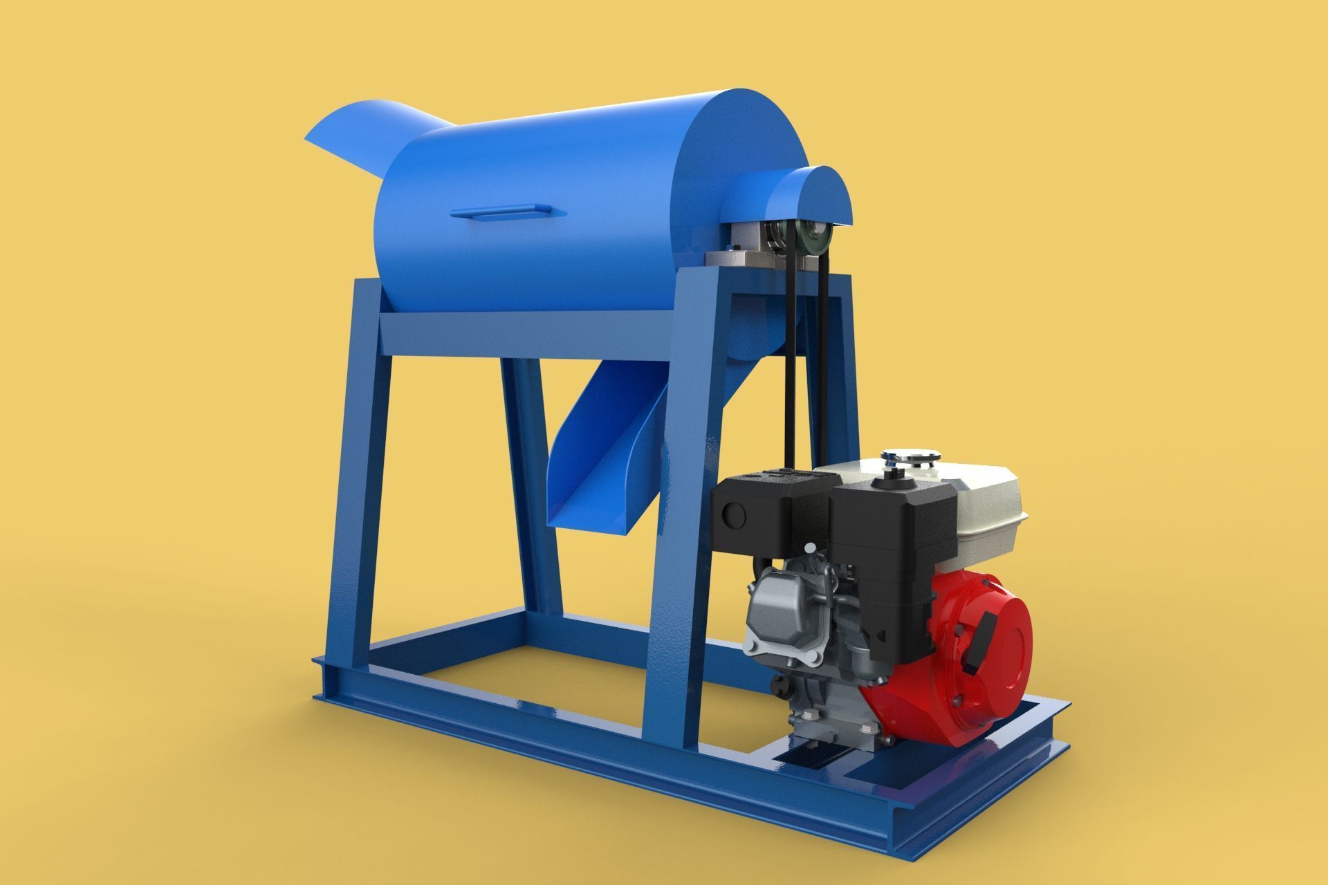 GARBAGE SHREDDER CRUSHER MACHINE WASTE RUBBISH CUTTING COMPOSTER 3D model_12