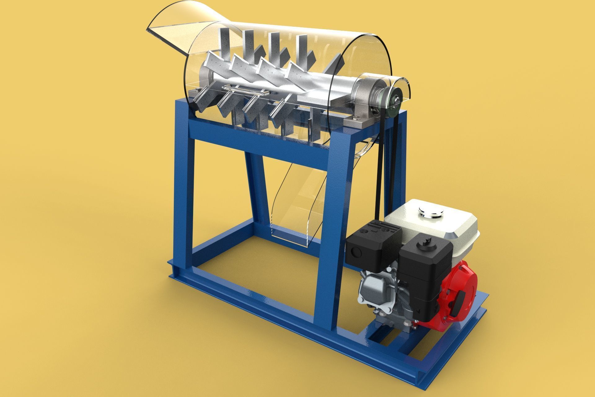 GARBAGE SHREDDER CRUSHER MACHINE WASTE RUBBISH CUTTING COMPOSTER 3D model_19