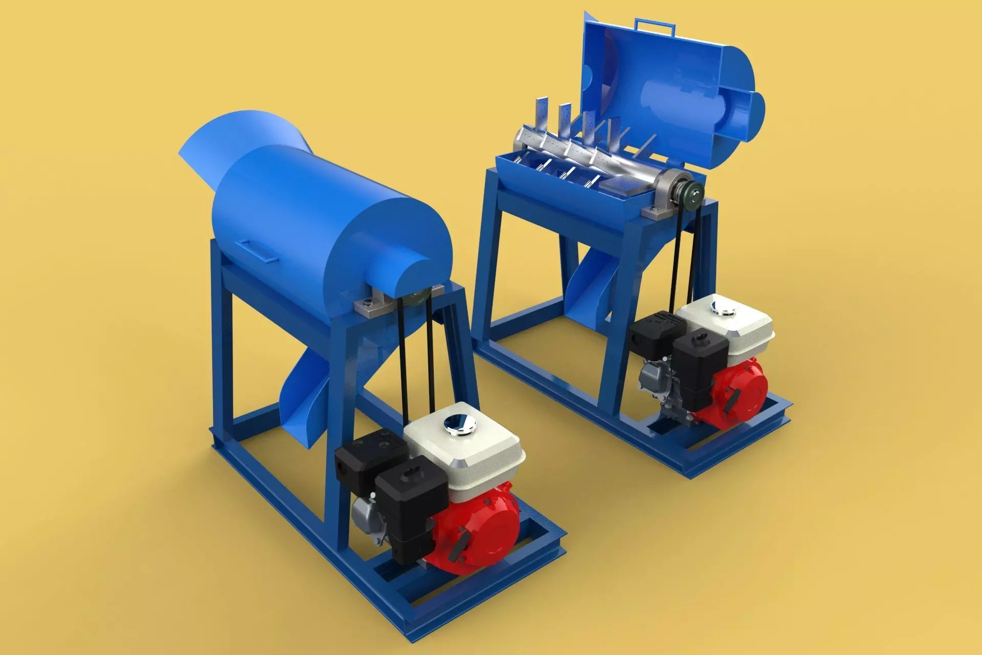 GARBAGE SHREDDER CRUSHER MACHINE WASTE RUBBISH CUTTING COMPOSTER 3D model_0