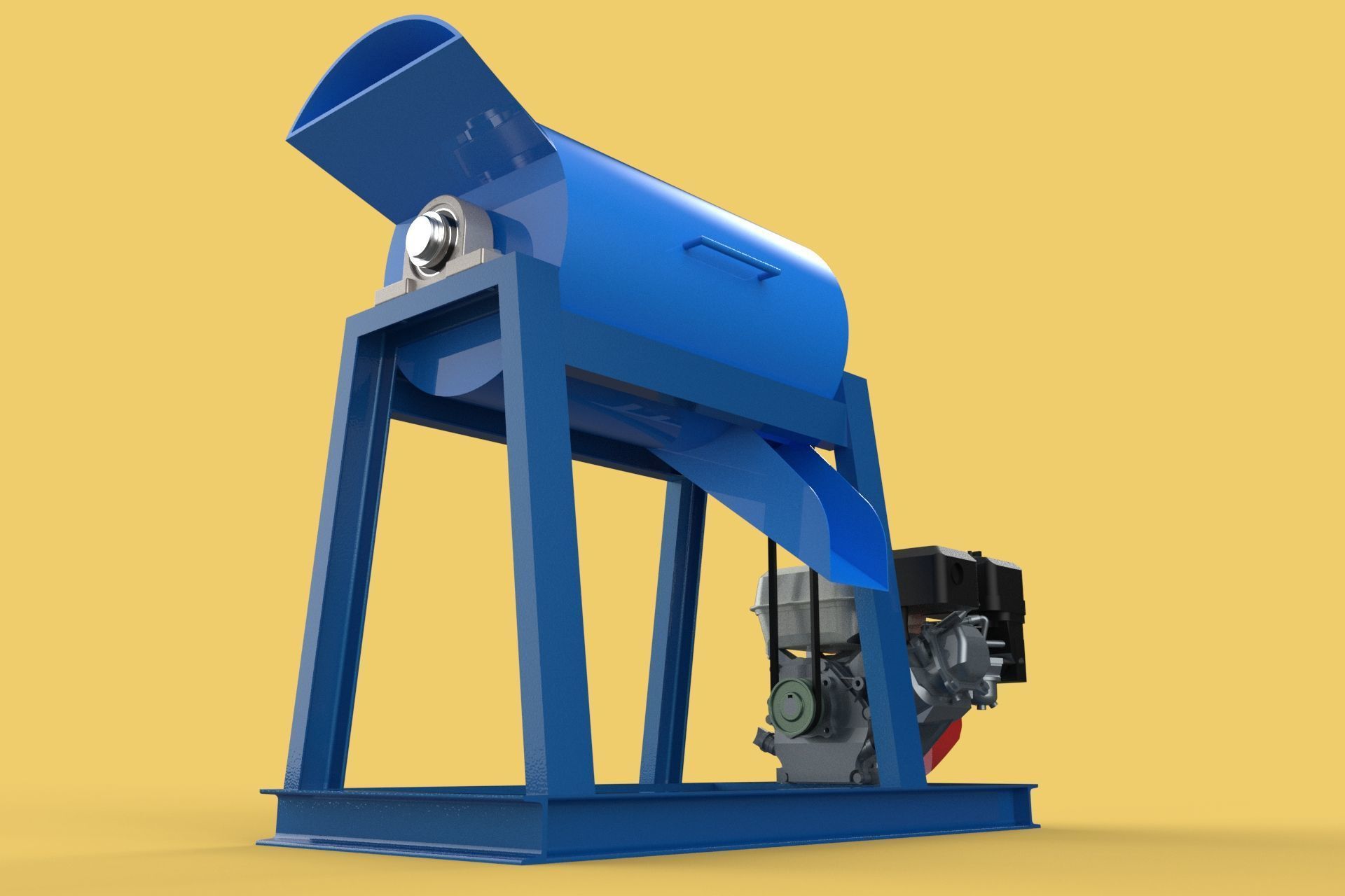 GARBAGE SHREDDER CRUSHER MACHINE WASTE RUBBISH CUTTING COMPOSTER 3D model_16