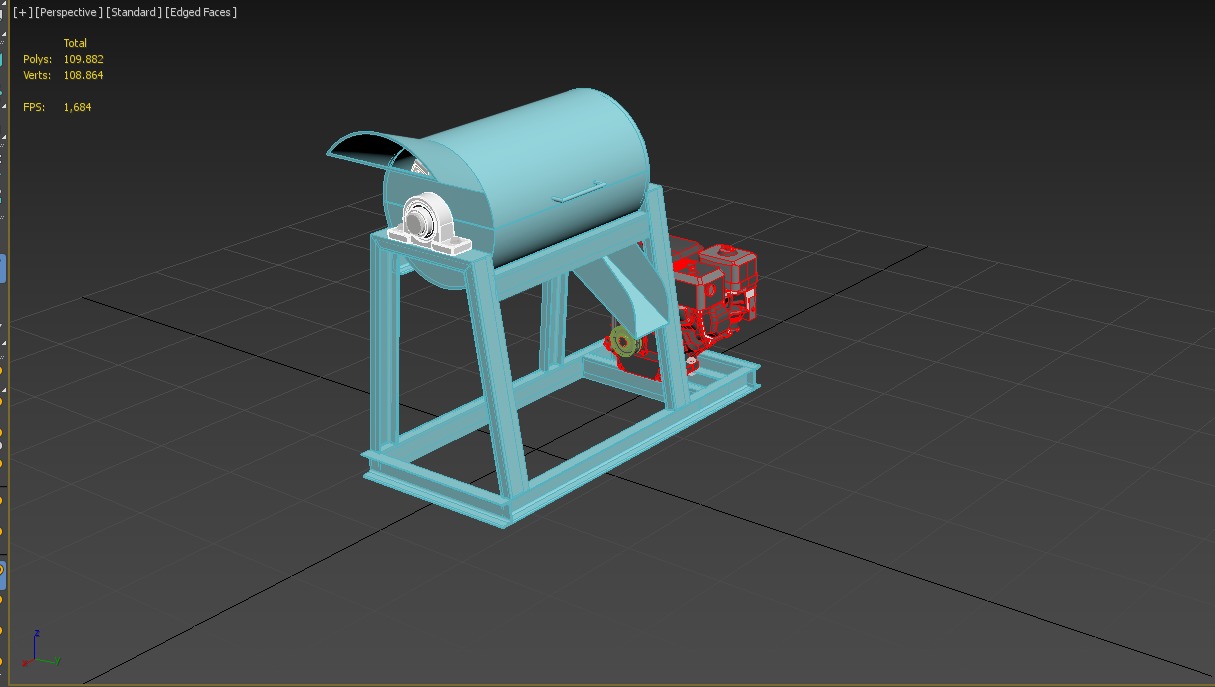 GARBAGE SHREDDER CRUSHER MACHINE WASTE RUBBISH CUTTING COMPOSTER 3D model_29