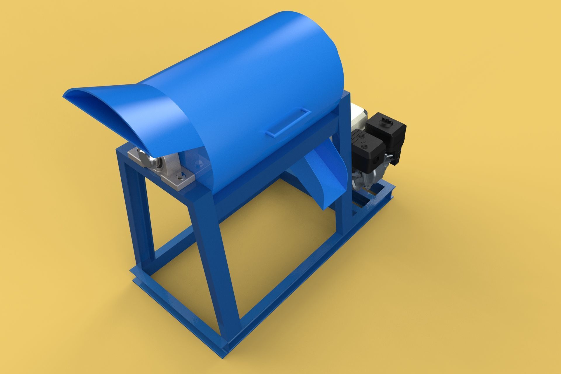 GARBAGE SHREDDER CRUSHER MACHINE WASTE RUBBISH CUTTING COMPOSTER 3D model_7