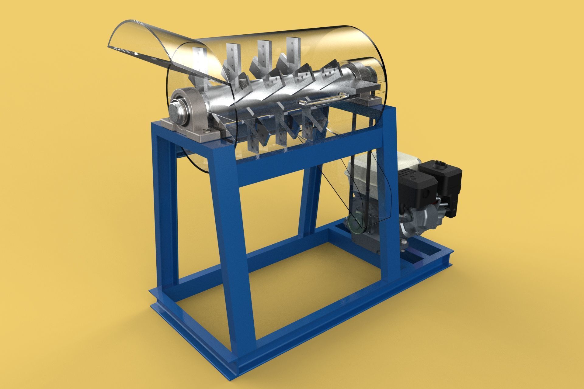 GARBAGE SHREDDER CRUSHER MACHINE WASTE RUBBISH CUTTING COMPOSTER 3D model_18