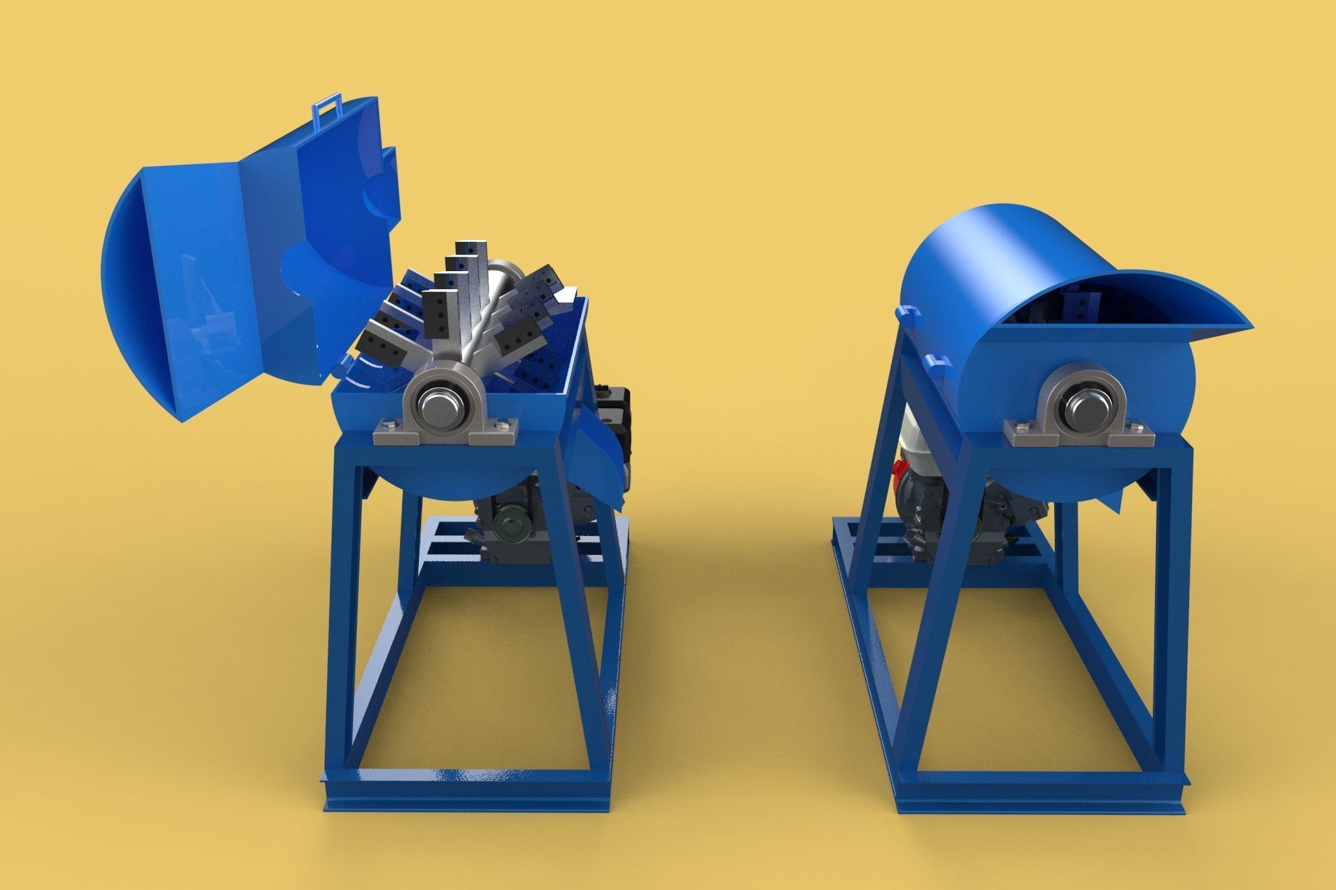 GARBAGE SHREDDER CRUSHER MACHINE WASTE RUBBISH CUTTING COMPOSTER 3D model_2