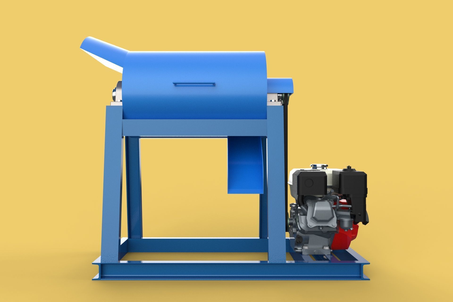 GARBAGE SHREDDER CRUSHER MACHINE WASTE RUBBISH CUTTING COMPOSTER 3D model_3