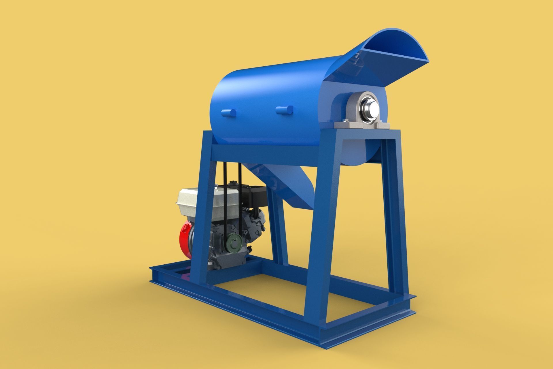 GARBAGE SHREDDER CRUSHER MACHINE WASTE RUBBISH CUTTING COMPOSTER 3D model_10