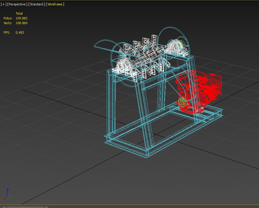 GARBAGE SHREDDER CRUSHER MACHINE WASTE RUBBISH CUTTING COMPOSTER 3D model_28