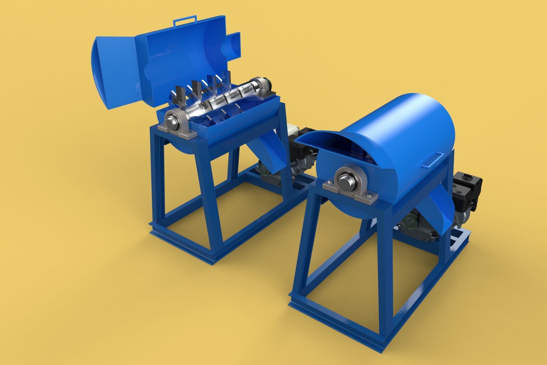 GARBAGE SHREDDER CRUSHER MACHINE WASTE RUBBISH CUTTING COMPOSTER 3D model_1