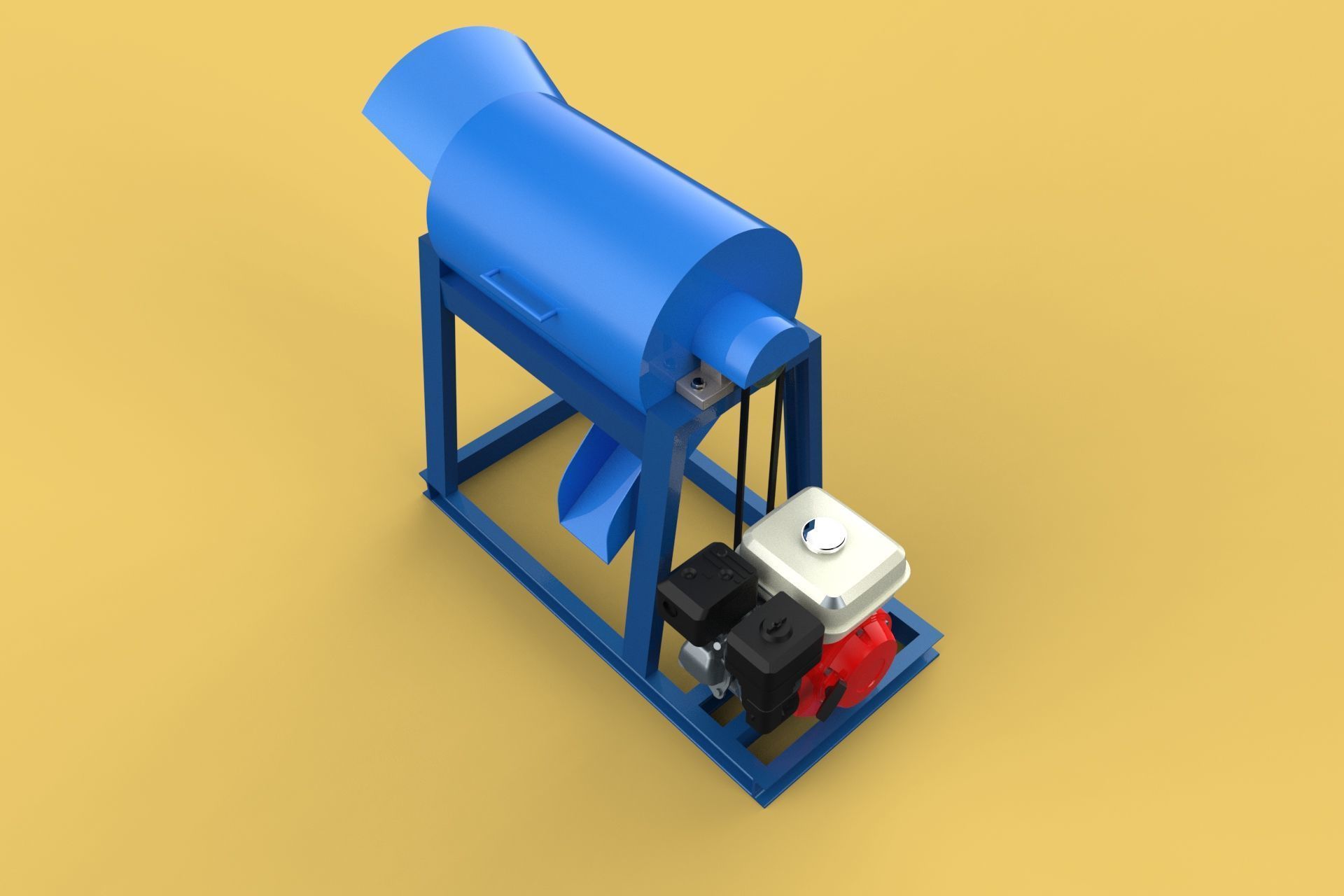 GARBAGE SHREDDER CRUSHER MACHINE WASTE RUBBISH CUTTING COMPOSTER 3D model_8