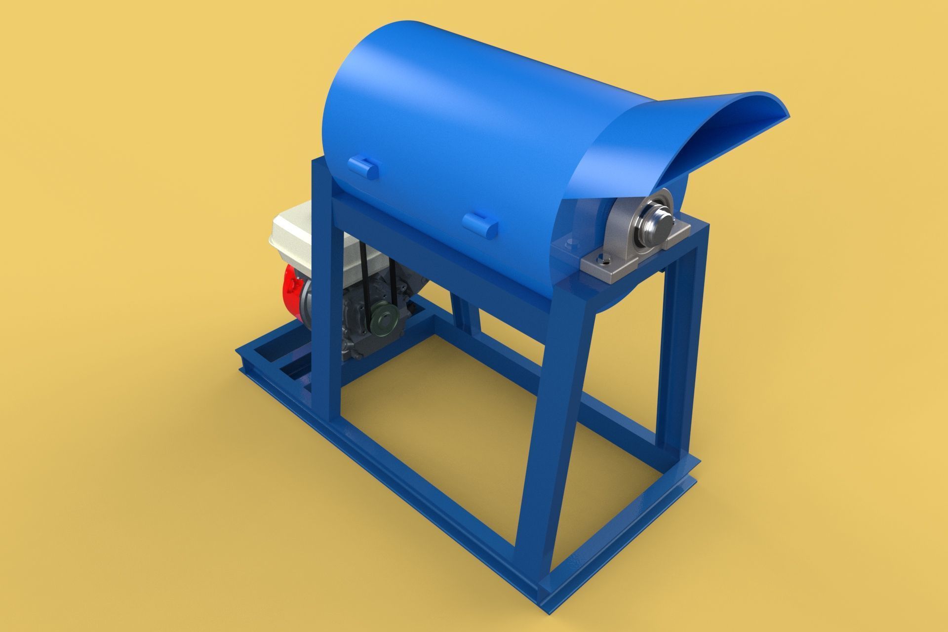 GARBAGE SHREDDER CRUSHER MACHINE WASTE RUBBISH CUTTING COMPOSTER 3D model_6