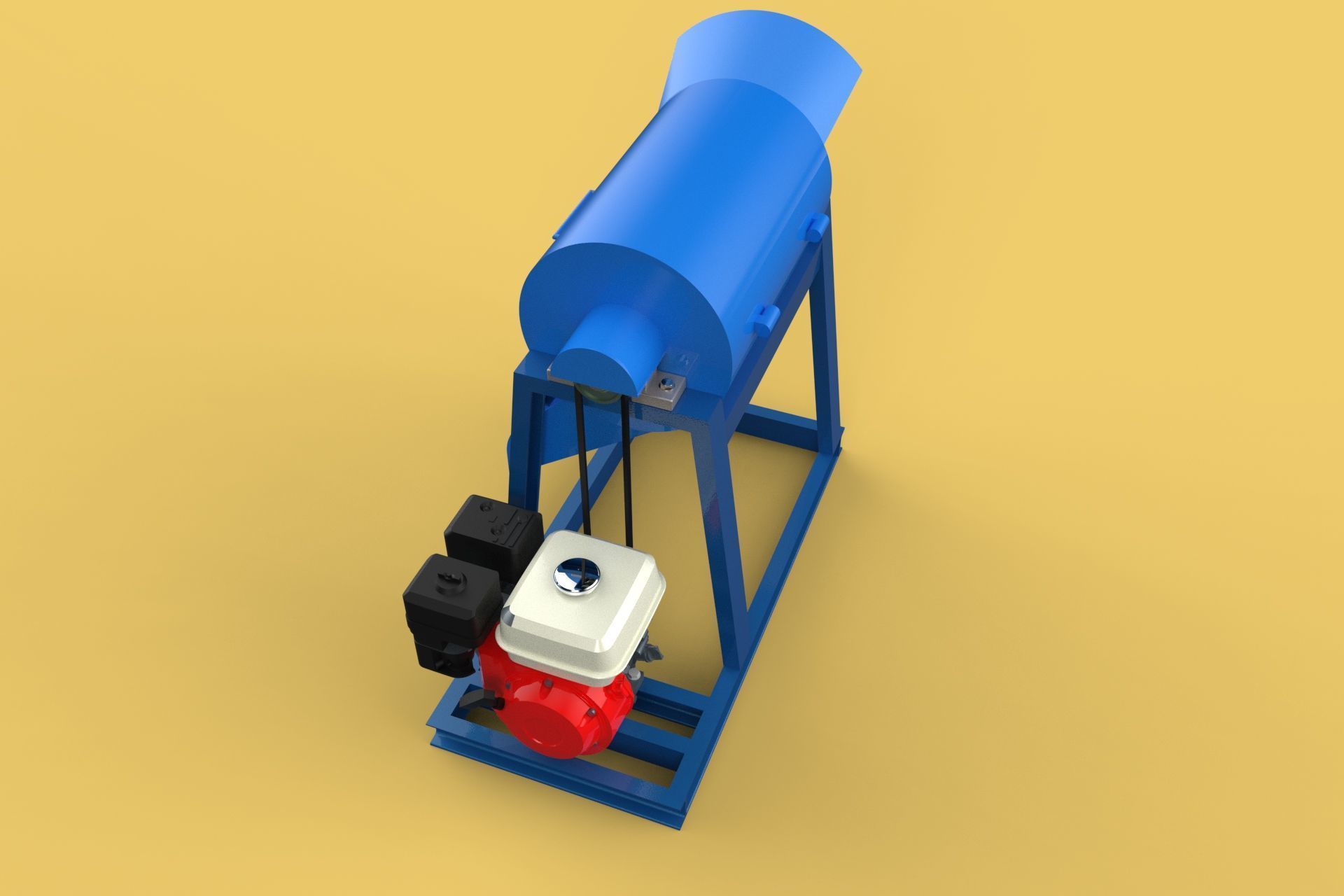 GARBAGE SHREDDER CRUSHER MACHINE WASTE RUBBISH CUTTING COMPOSTER 3D model_9