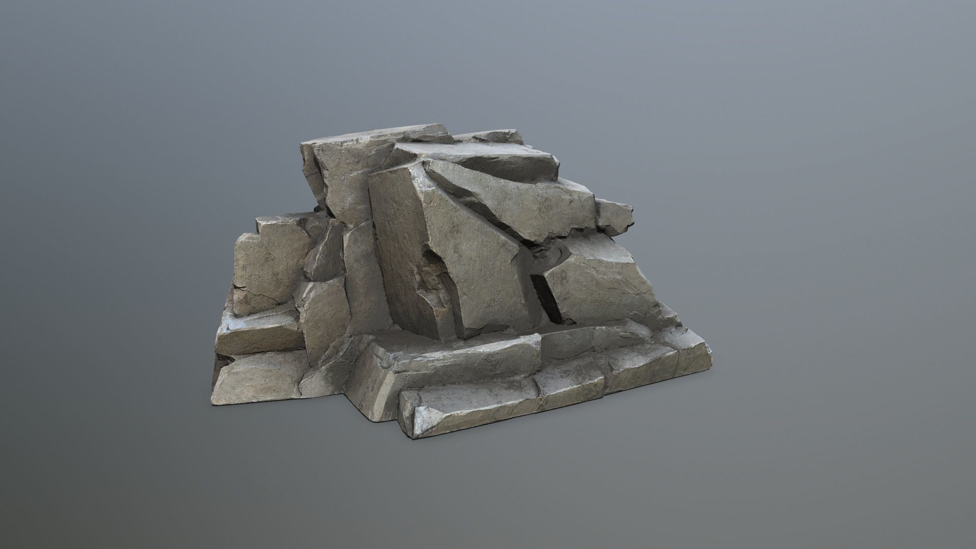 desert rocks Low-poly 3D model_10