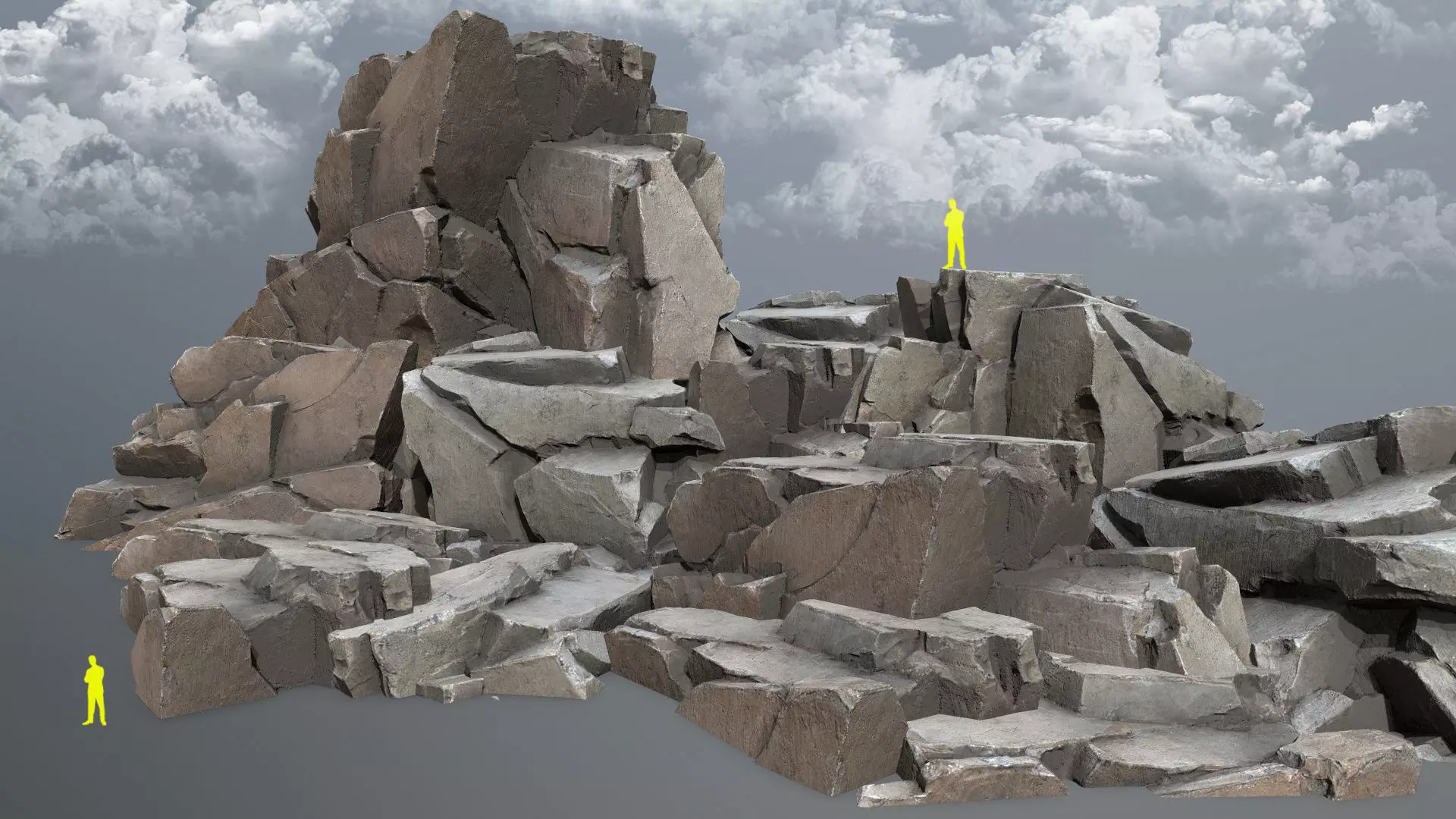 desert rocks Low-poly 3D model_0