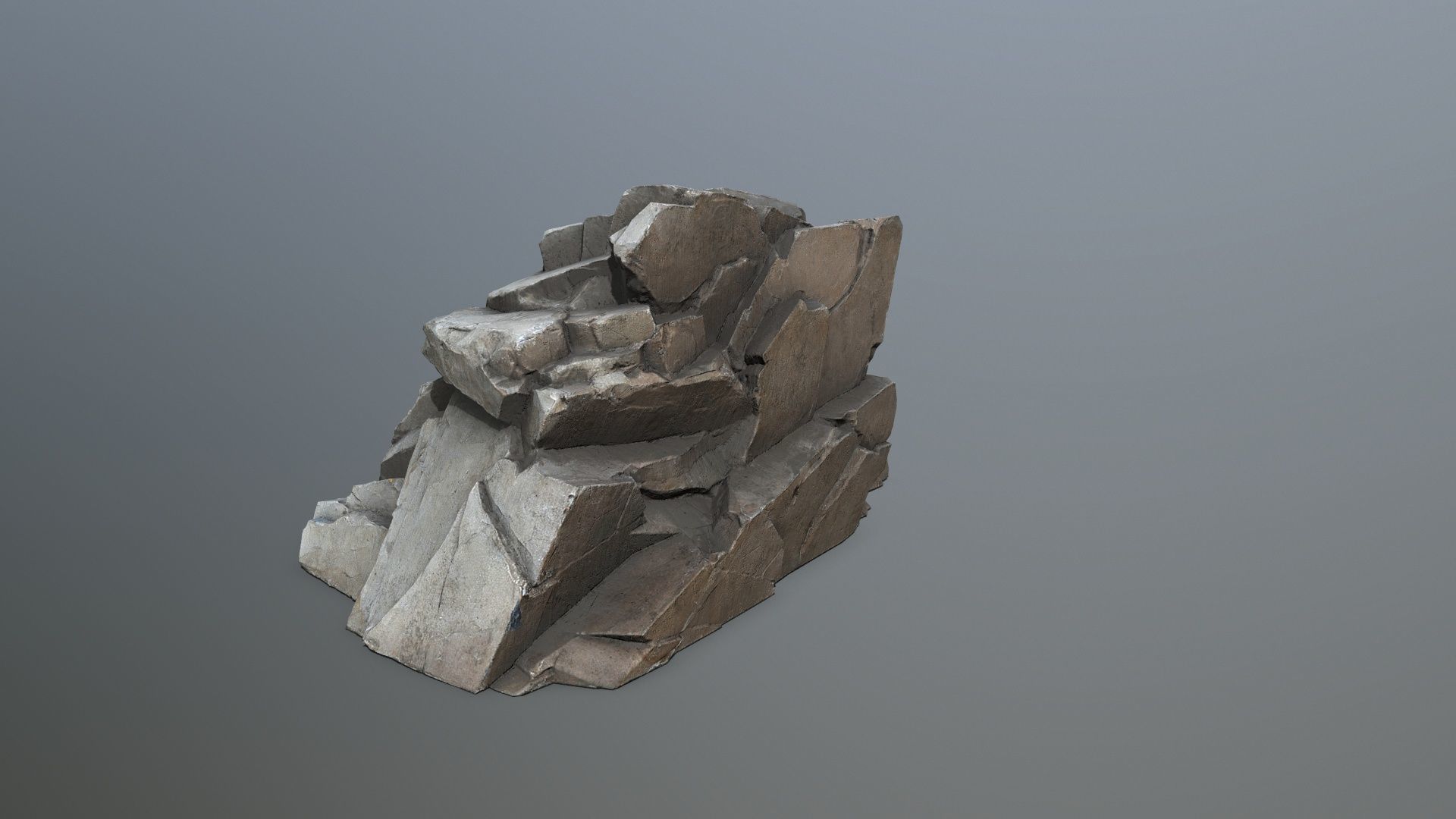 desert rocks Low-poly 3D model_4
