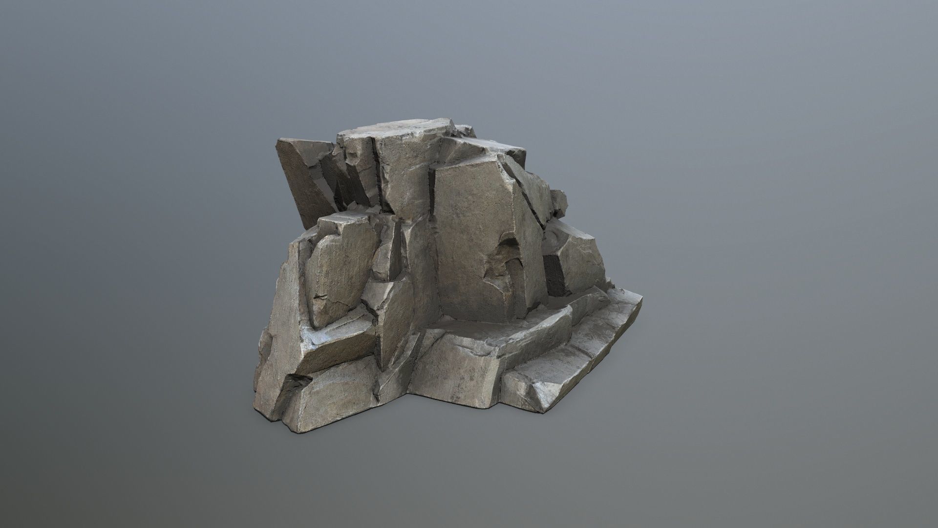 desert rocks Low-poly 3D model_9