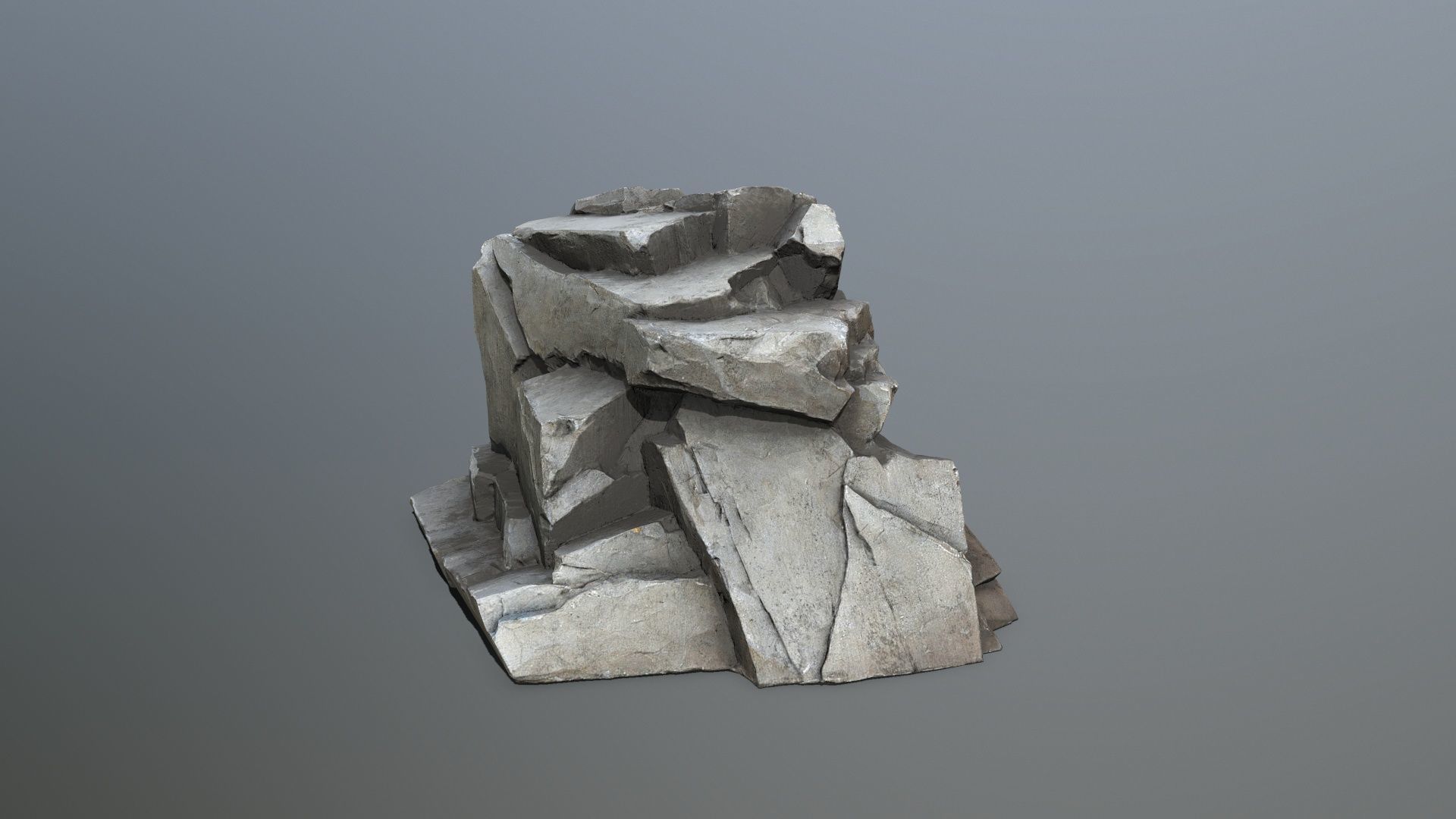 desert rocks Low-poly 3D model_2