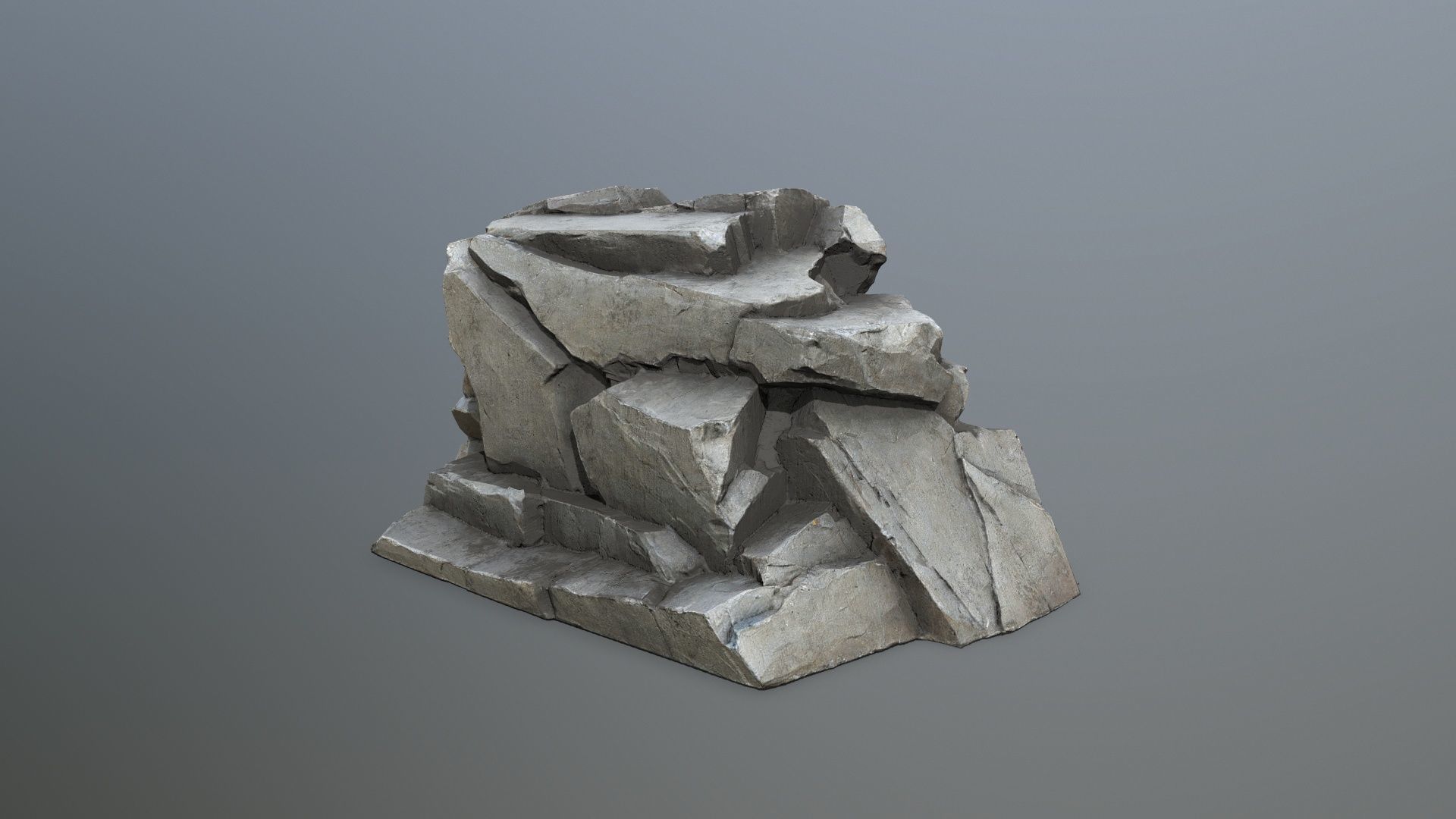 desert rocks Low-poly 3D model_1
