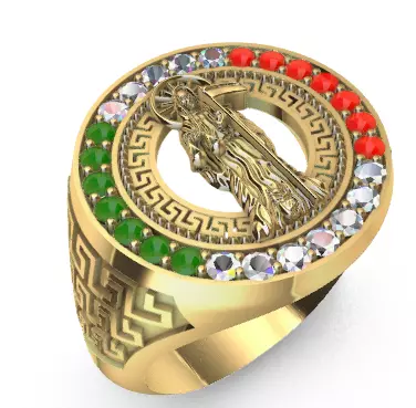 Gents Rings Holy Death Ring 3DM STL Mens Rings Santa Muerte 3D print model