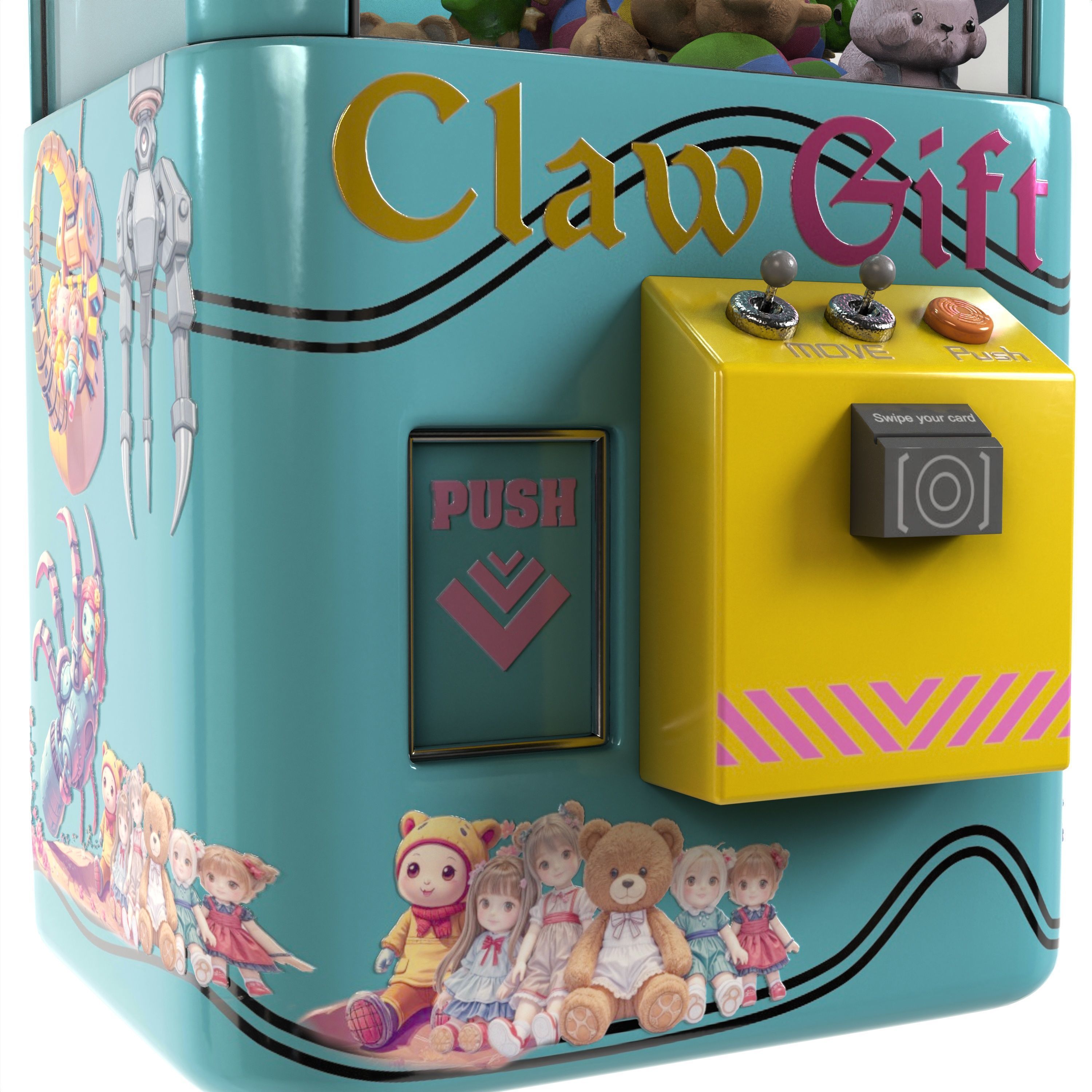 claw crane game machine 3D model_3