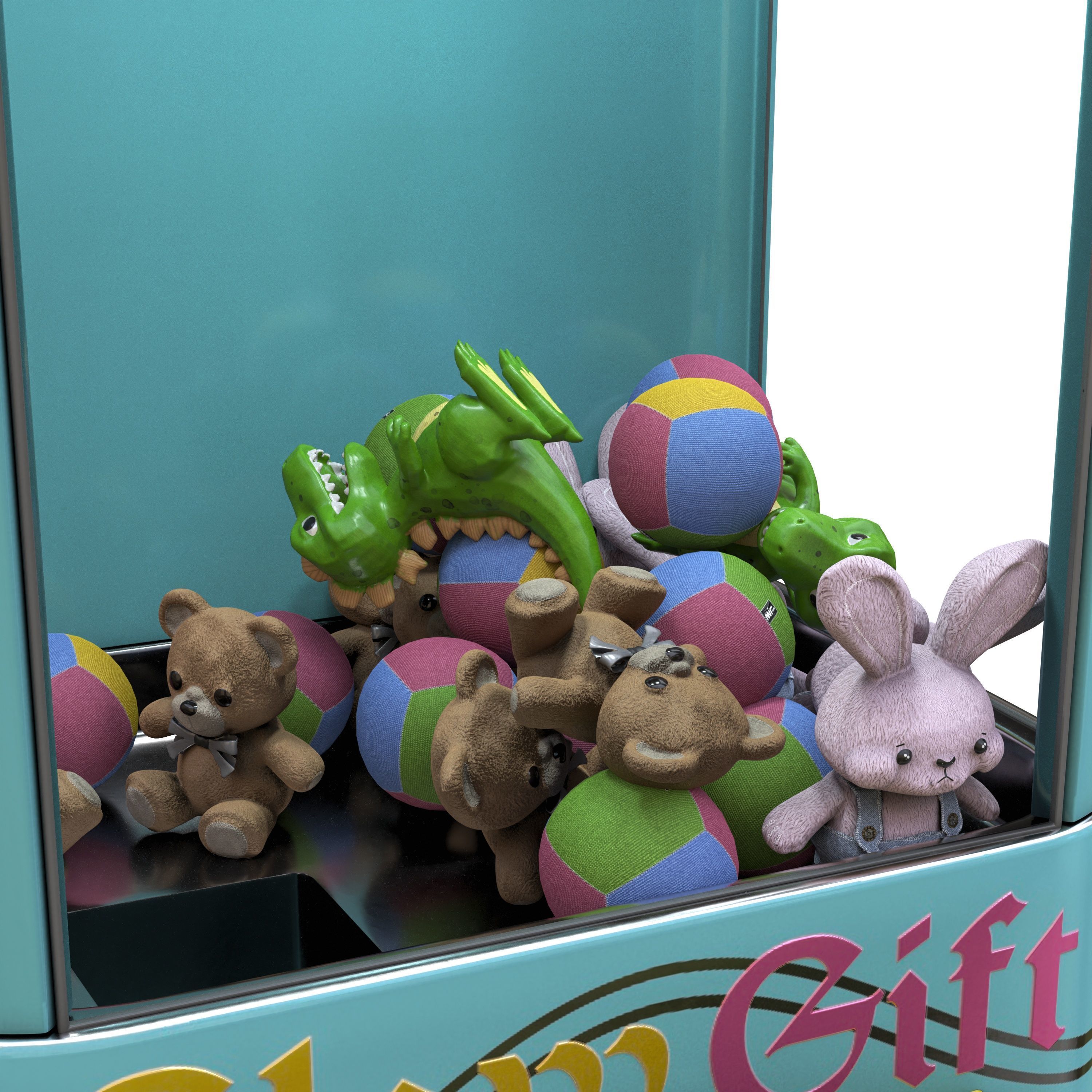 claw crane game machine 3D model_8