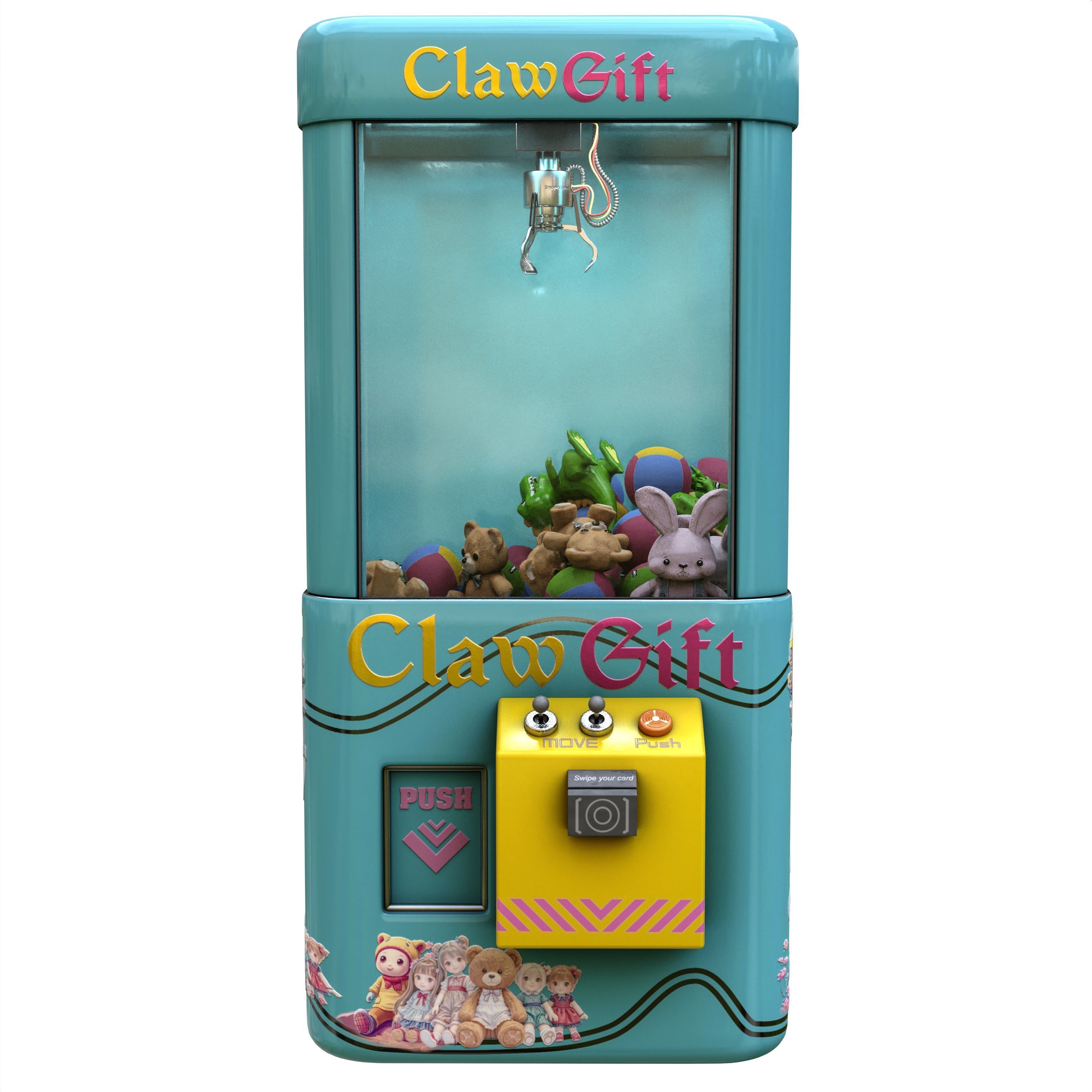 claw crane game machine 3D model_5