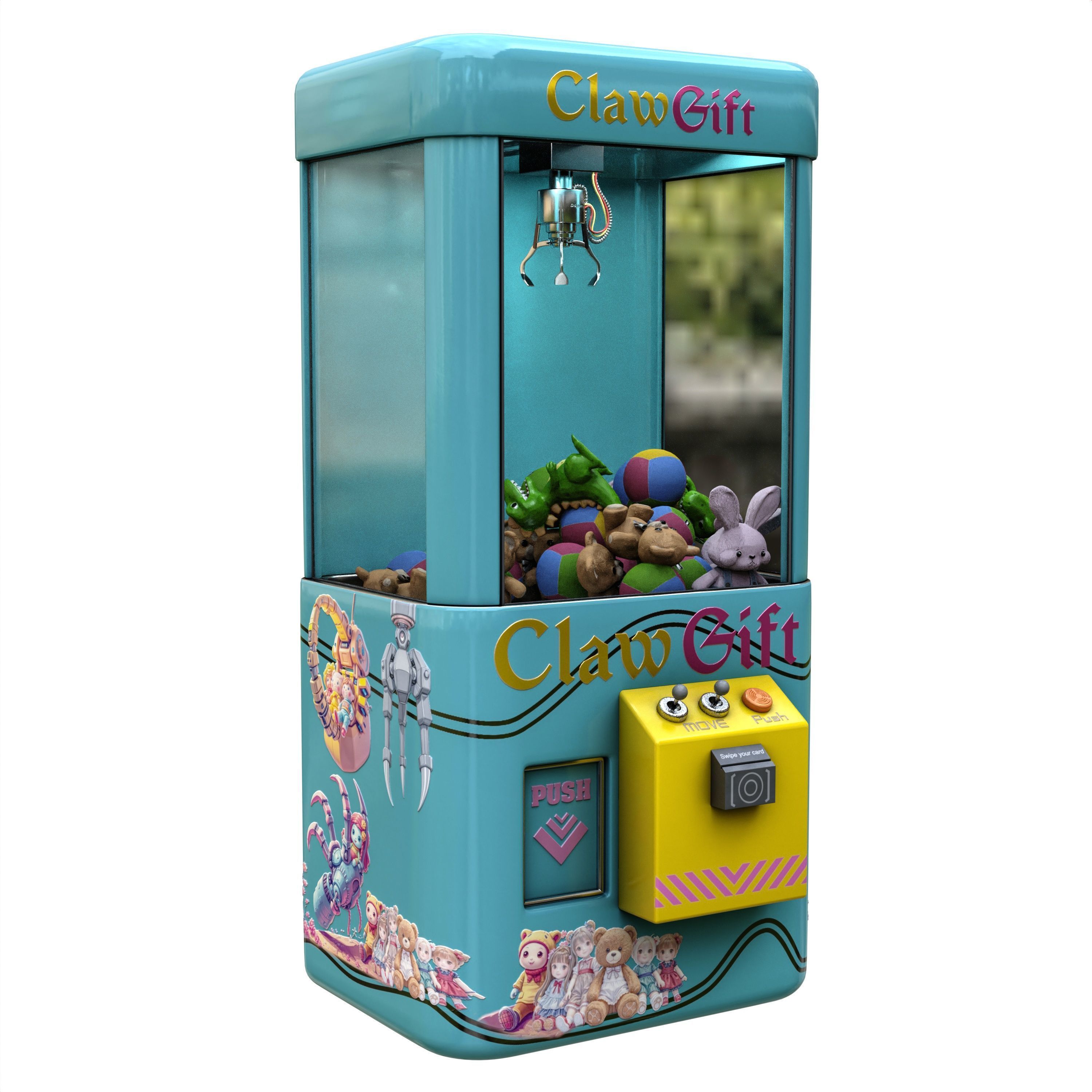 claw crane game machine 3D model_6
