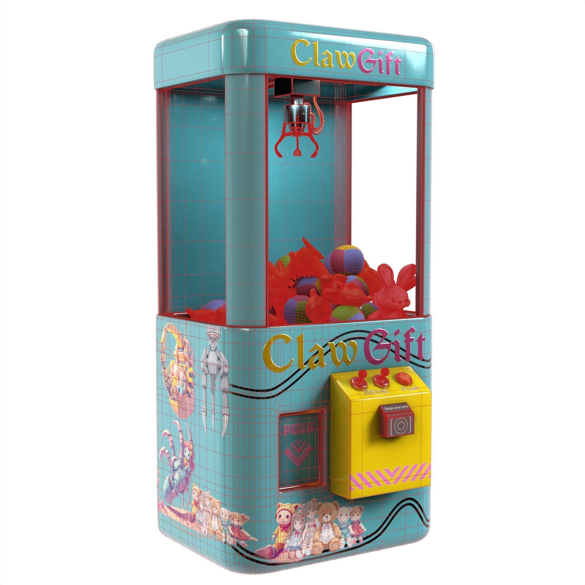 claw crane game machine 3D model_10