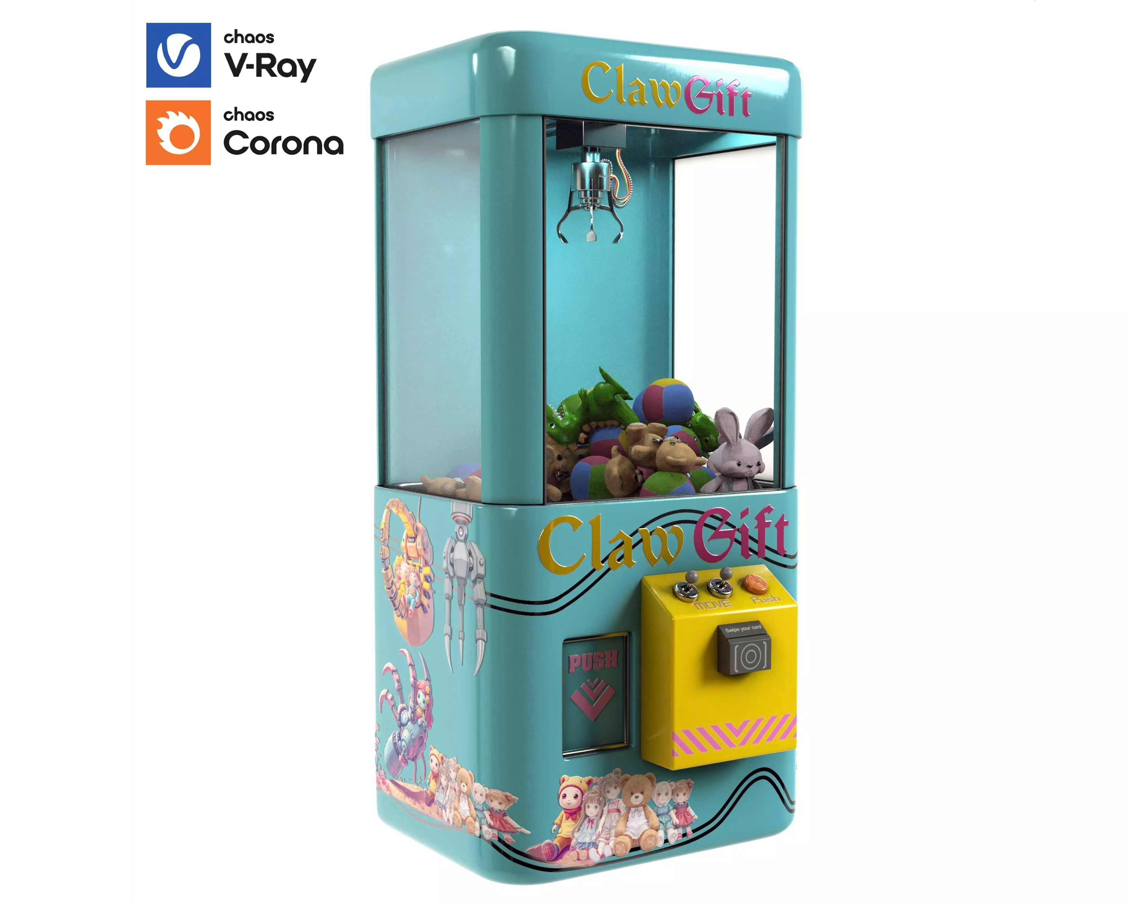 claw crane game machine 3D model_0