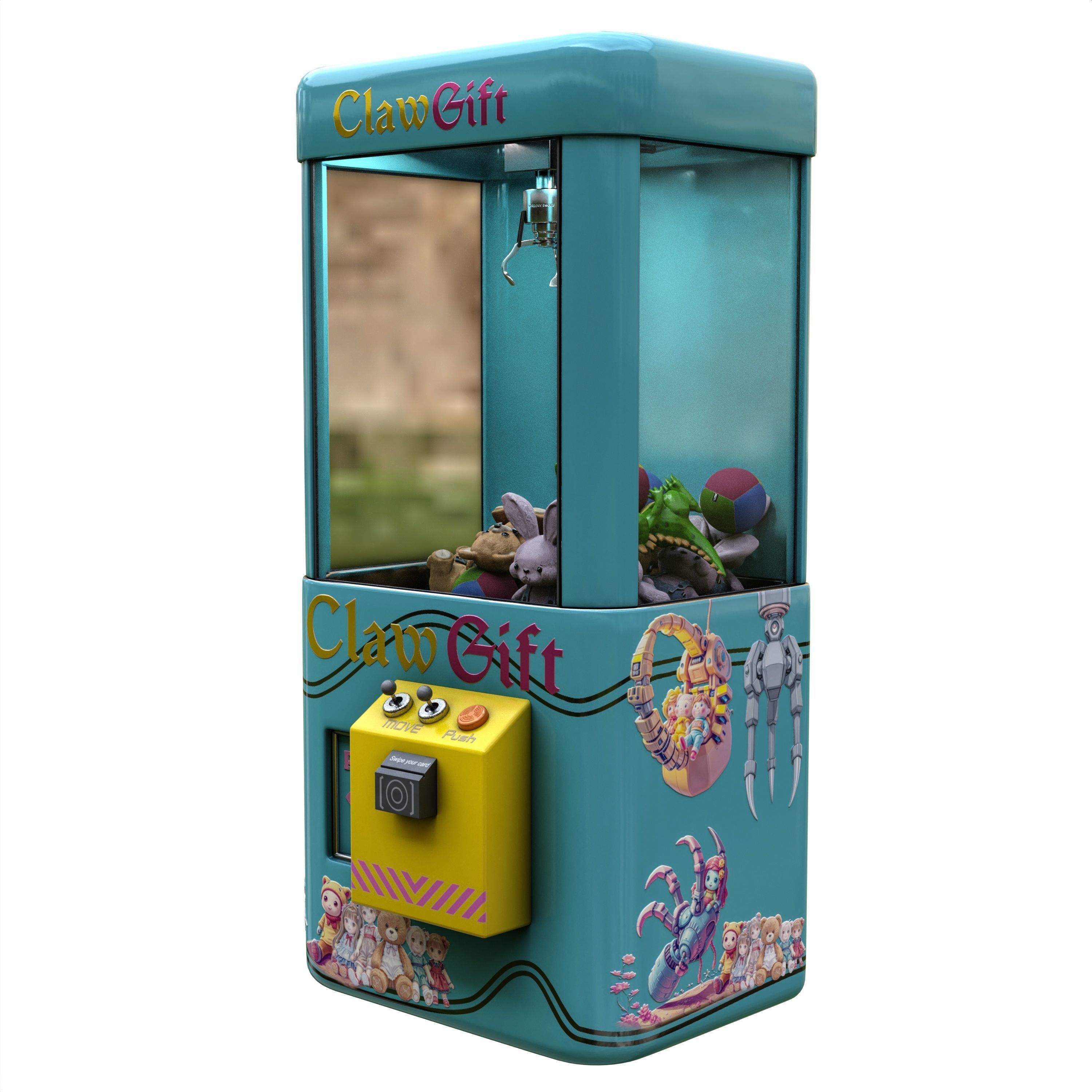 claw crane game machine 3D model_7