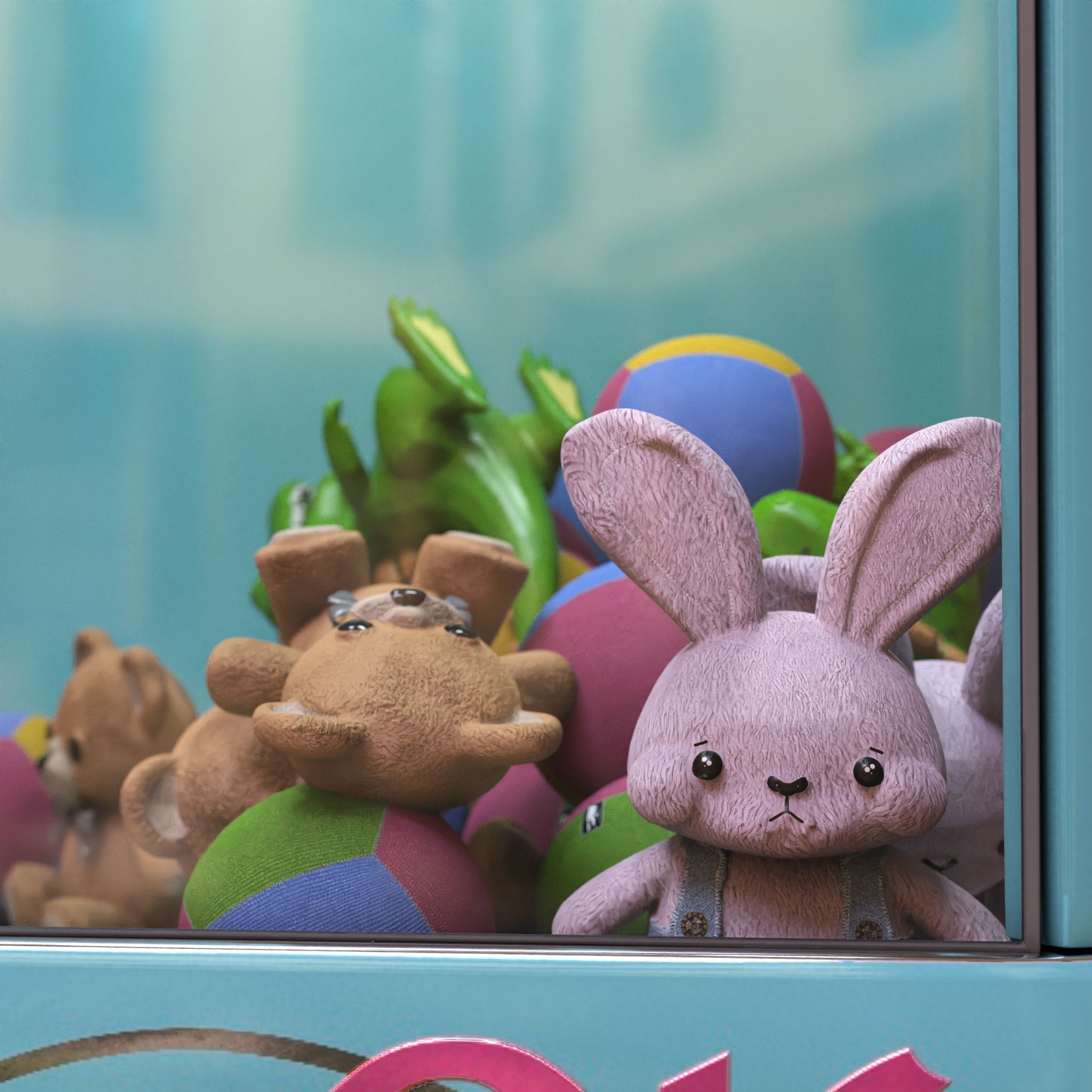 claw crane game machine 3D model_2