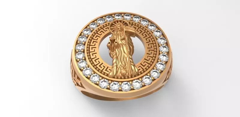 Gents Rings Holy Death Ring 3DM STL Mens Rings Santa Muerte 3D print model