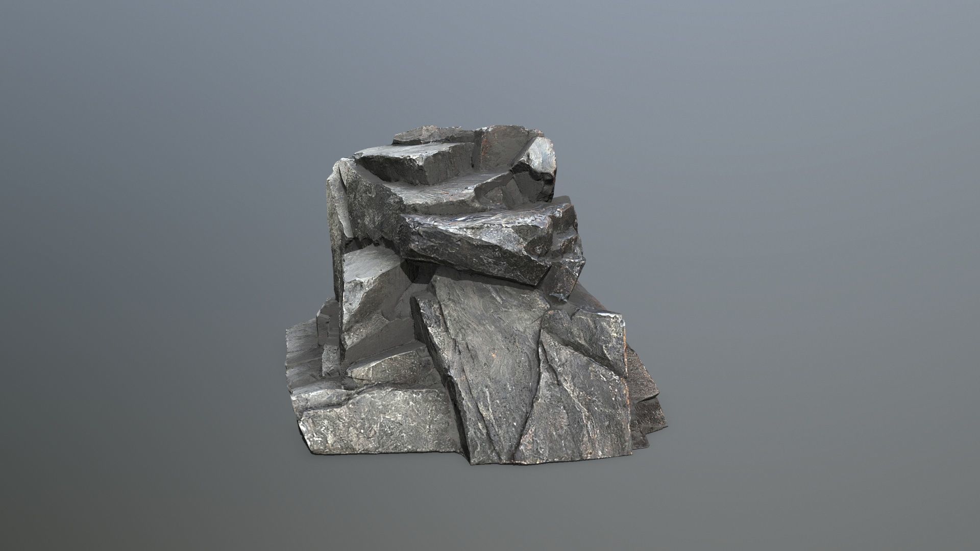 desert rocks Low-poly 3D model_2