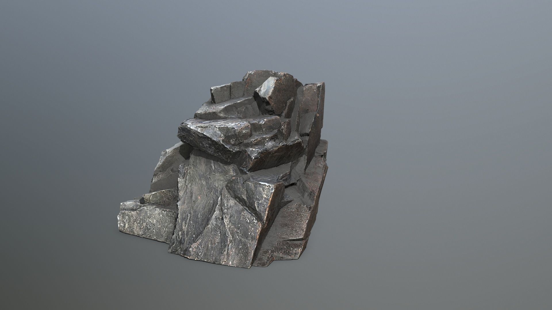 desert rocks Low-poly 3D model_3