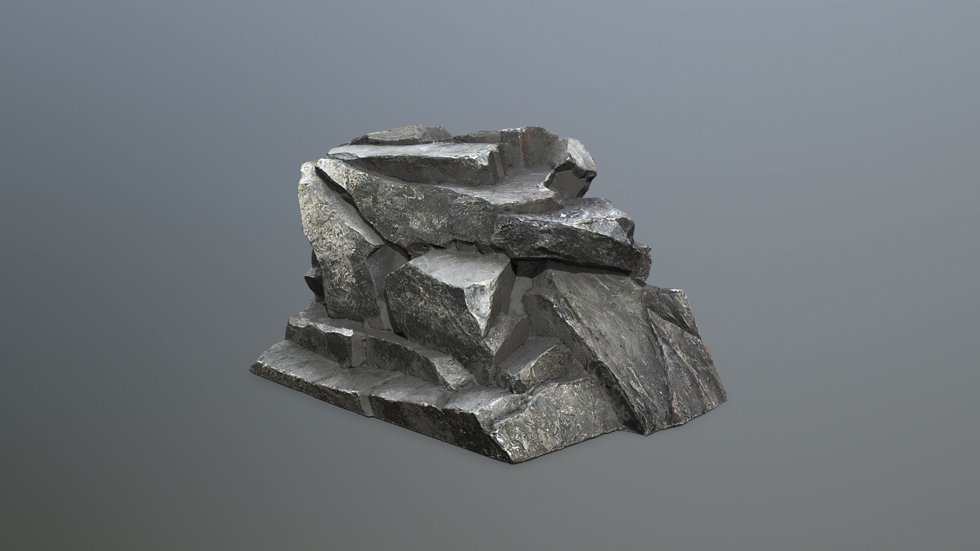 desert rocks Low-poly 3D model_1