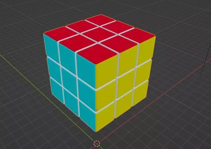 Low-poly Rubiks Cube Low-poly 3D model Low-poly 3D model_0