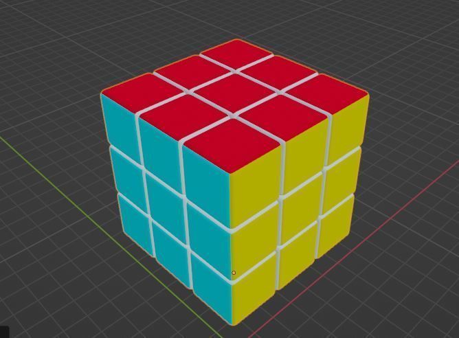 Low-poly Rubiks Cube Low-poly 3D model Low-poly 3D model_1