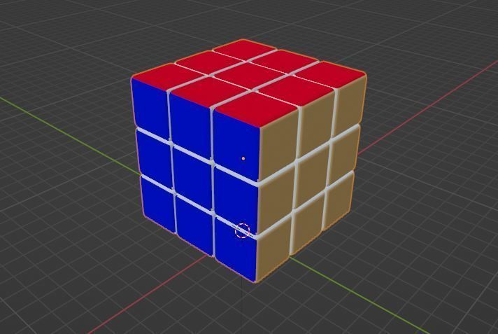 Low-poly Rubiks Cube Low-poly 3D model Low-poly 3D model_9