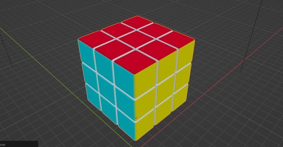 Low-poly Rubiks Cube Low-poly 3D model Low-poly 3D model_11