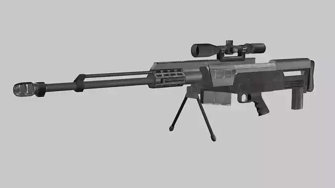 Sniper Denel NTW-20 Low-Poly 3D Model Low-poly 3D model