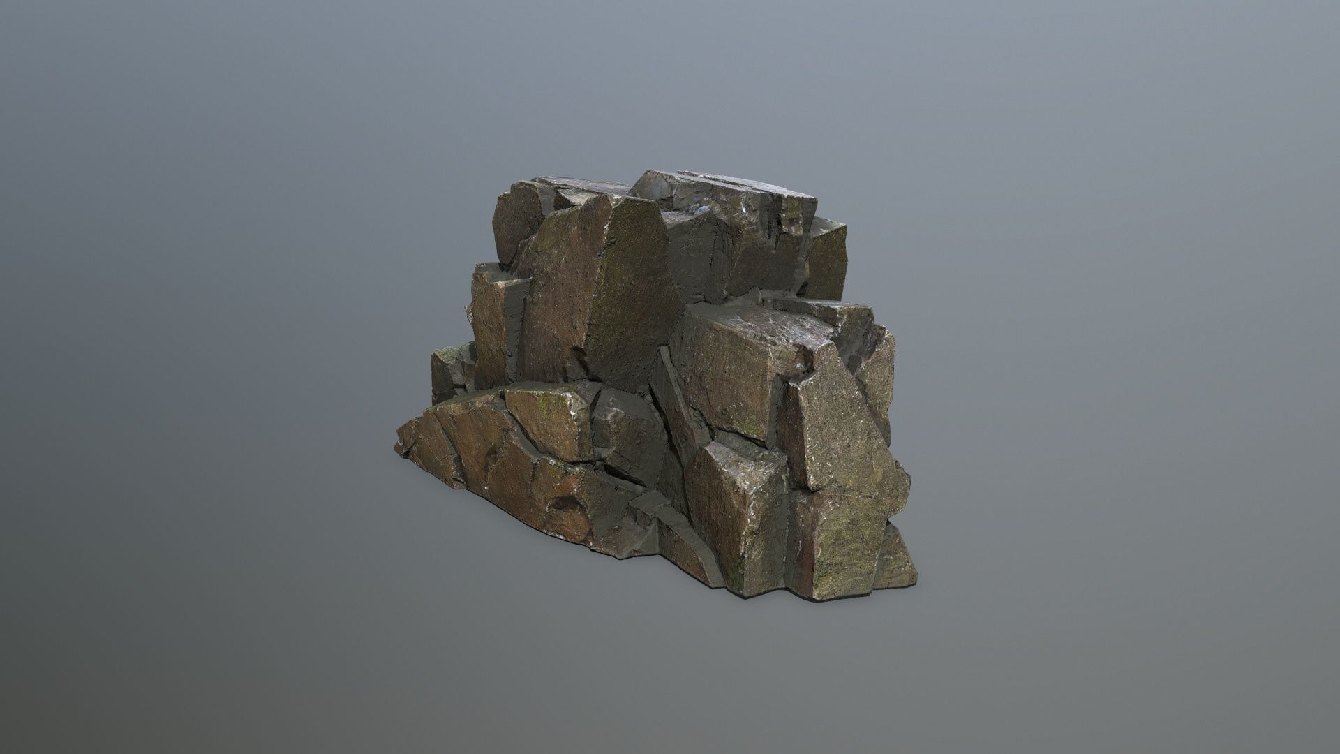 cliff rocks   Low-poly 3D model_6