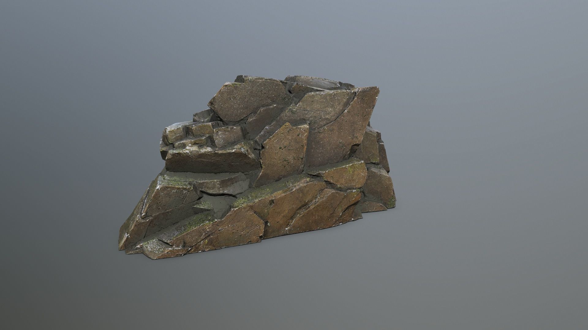 cliff rocks   Low-poly 3D model_4