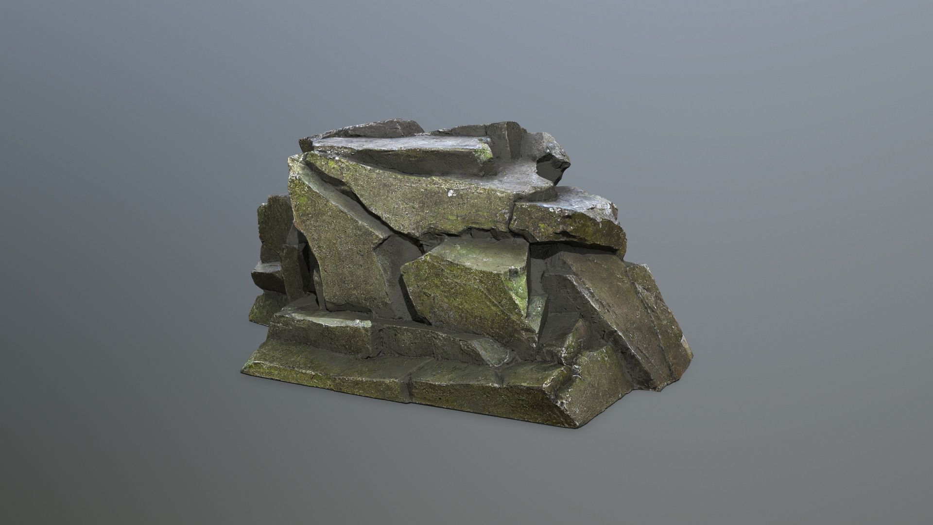 cliff rocks   Low-poly 3D model_10