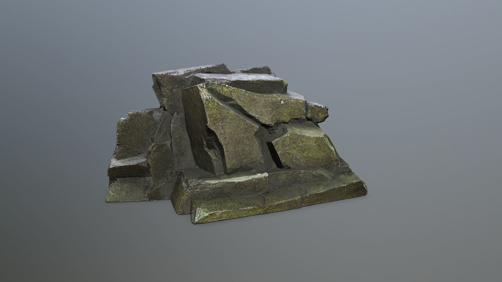 cliff rocks   Low-poly 3D model_9