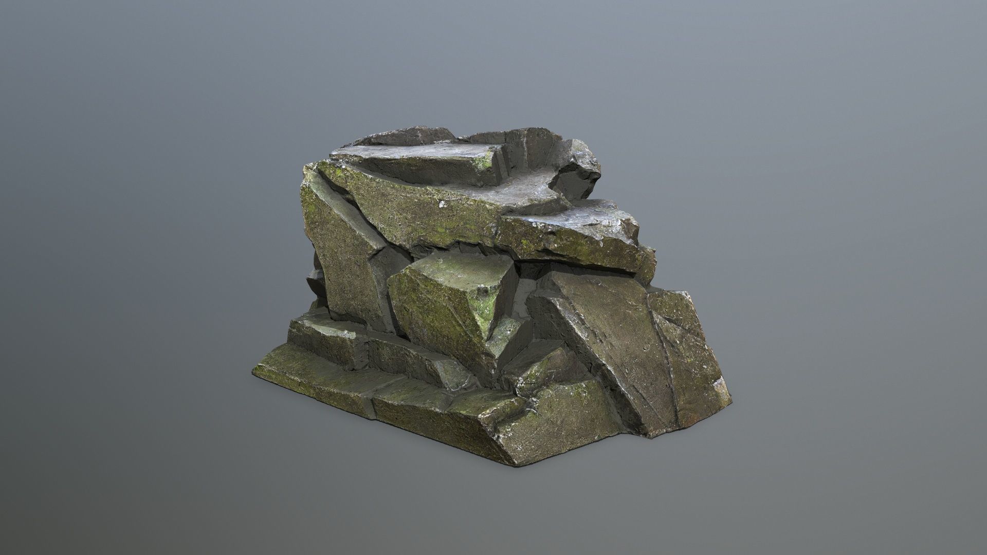 cliff rocks   Low-poly 3D model_1