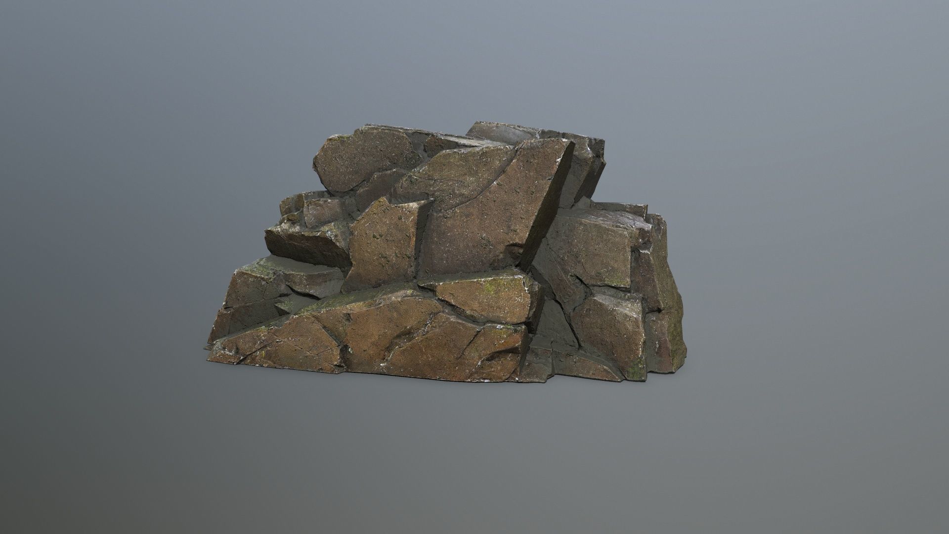 cliff rocks   Low-poly 3D model_5