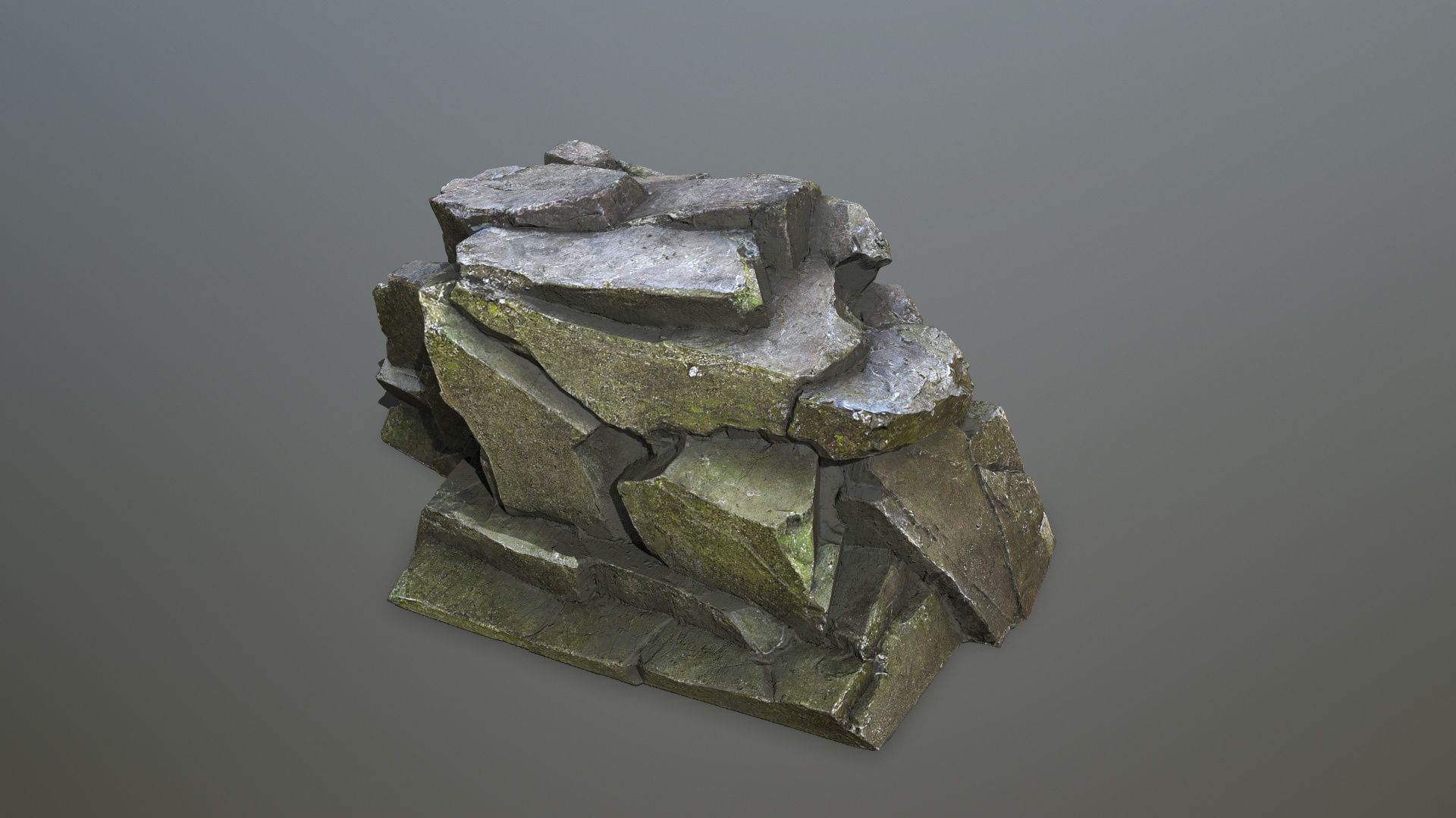 cliff rocks   Low-poly 3D model_12